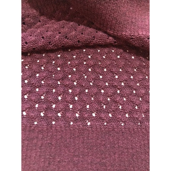 Ann Taylor LOFT Long Sleeve Pullover Knit Sweater Hi Low Hem Burgundy Small S - Picture 4 of 12